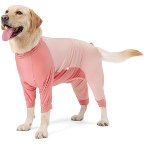 Dog Recovery Suit for Surgery Dog Onesie for Female and Male E-Collar Alternative Anti Shedding Pajamas Long Sleeve Claming Bodysuit Gray S