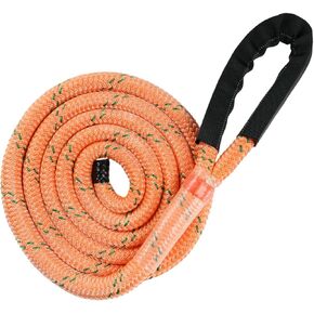 Pelican Rope Arborist Dead Eye Sling Lanyard (5/8 inch) - Shock Absorbent, Composite Double Braid, High Tensile Strength, Tough Polyurethane Coating Orange 5/8" X 8'