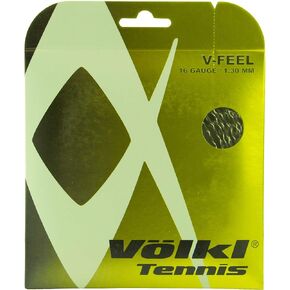 Völkl V-Feel Tennis String Set-16G-Black/Silver Spiral