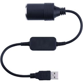 USB Cigarette Lighter Adapter - iGreely USB A Male to 12V Car Cigarette Lighter Socket Female Cable Converter 1Ft/30cm