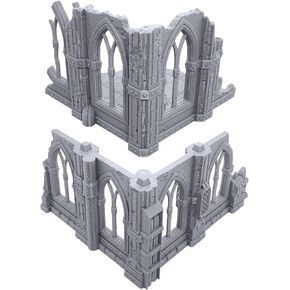EnderToys Gothic Sci-Fi Ruins by Terrain4Print (Set B), 3D Printed Tabletop RPG Scenery and Wargame Terrain for 28mm Miniatures