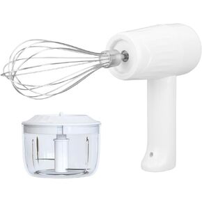3 Speed Electric Hand Mixer, Portable Whisk Milk Foam Maker, Whisk Beaters, Handheld Electric Mixer with Chopper for Home
