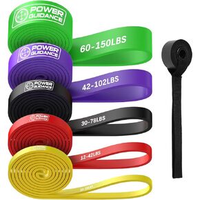 POWER GUIDANCE Resistance Bands, Set of 5 Pull Up Bands, Pull Up Assistance Bands, Exercise Bands, Resistance Bands Set for Legs, Working Out, Muscle Training, Physical Therapy, Shape Body