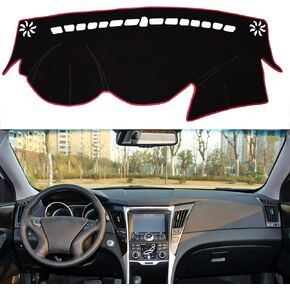 SENSHINE for Hyundai Sonata 2011 2012 2013 2014 Dashboard Cover Center Console Cover Dash Mat Carpet Protector Sunshield Cover Custom Fit, Black Trim