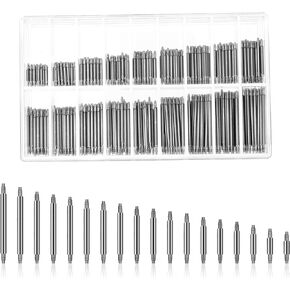 360 PCS Watch Band Pins, 8mm - 25mm Professional Stainless Steel Spring Bar Tool Assortment Watch Strap Link Pins Replacement Kit for Watchmaker Repairing (1.5mm Diameters)