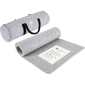 Wool Pressing Mat for Quilting - 15 x 54 XL Extra Large Felt Ironing Pad 3/8" Thick, 100% Wool Heat Resistant for Ironing, Sewing, Cutting on Ironing Board, Tabletop, Dryer, Countertop