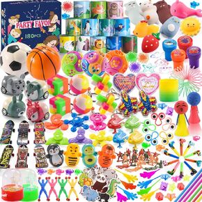 180 PCS Party Favor for Kids 4-8-12, Treasure Chest for Kids Classroom Prizes, Goodie Bag Stuffers Pinata Fillers 3-5, Bulk Small Prizes Box Toys, Birthday Party Gifts Bag for Boys Girls 6-8