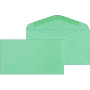 EnDoc 6 3/4 Colored Envelopes - 500 Pack - Pastel Green - 3 5/8" x 6 1/2" Envelope, Letter Size, for Home, Offices, Holiday, Invoices and Mailings