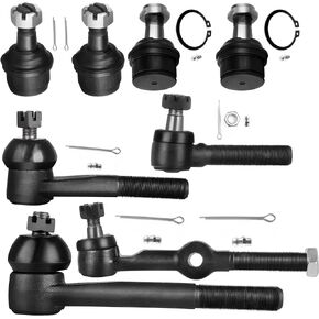 OCPTY - New 8-Piece For Chevy Blazer K10 Suburban K20 K5 V1500 V2500 V20 Suburban For GMC Jimmy 4WD K1500 For GMC -2 Front Lower 2 Upper Ball Joint 2 Left Right Outer Tie Rod 1 Inner 1 Outer Drag Link