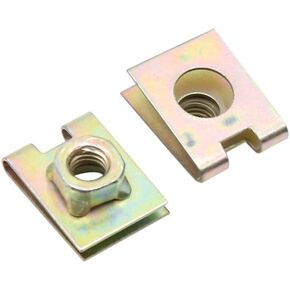 uxcell 50pcs 6mm Hole Spring Metal Plate U-Type Clips Splash Guard Nuts for Car