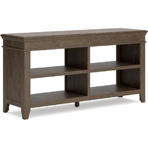 Benjara Vells 60 Inch Credenza Table, 2 Adjustable Shelves, Brushed Grayish, Gray Brown