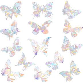 4 Sheets/56pcs Anti-Collision Window Bird Stickers, Sticker for Window Butterfly Static Window Decals Clings Rainbow Spaces Window Stickers Bird Window Strike Prevention Prevent Clings