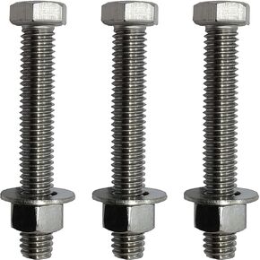 3/8" -16 x 2.5". 304-STAINLESS STEEL BOLTS, NUTS & WASHERS - 18-8 HEX HEAD Bolt - 304 Grade. General Purpose (10) Bolts + (10) Nuts + (10) Washers