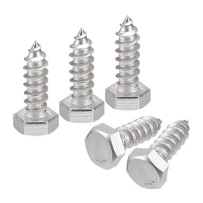 uxcell Hex Head Lag Screws Bolts, 20pcs 1/4" x 1" 304 Stainless Steel Partial Thread Wood Screws