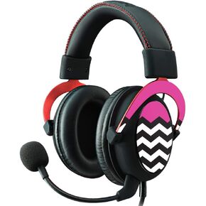 MightySkins Skin Compatible with Kingston HyperX Cloud II Gaming Headset - Hot Pink Chevron | Protective, Durable, and Unique Vinyl Decal wrap Cover | Easy to Apply, Remove | Made in The USA