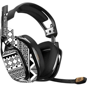 MightySkins Skin Compatible with Astro A40 3rd Generation Gaming Headset - Black Aztec Protective, Durable, and Unique Vinyl Decal wrap Cover Easy to Apply, Remove, and Change Styles Made in The USA
