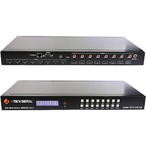 J-Tech Digital 8X8 HDMI Matrix Switcher 4K@60Hz 4:4:4 Ultra HD HDMI 2.0 Supports HDCP 2.2/1.4, EDID, DTS, Dolby HD with J-Tech Digital Control App, Control4 Driver [JTECH-8X8-H20]