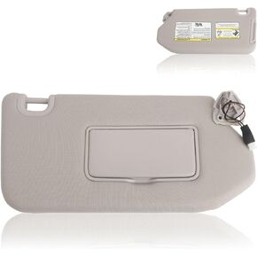 ZONFANT Grey Left Driver Side Sun Visor with Lamp and Mirror Without Sunroof Compatible with 2014-2017 Infiniti QX60 JX35, 2013-2018 Nissan Pathfinder, Replace#96401-9PB0A