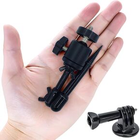 Portable Trail Camera Mount Foldable Hunting Camera Holder with 360-Degree Tripod Ball Head & Adapter, Anti-Puncture Design Sturdy & Versatile