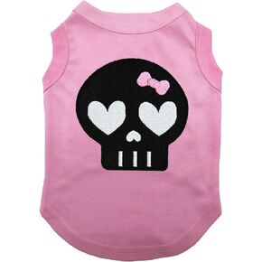 Petitebella Black Skull Face Puppy Dog Shirt (Stripes, Small)