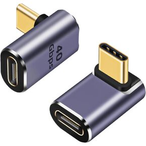 USB C 90 Degree Adapter 100W，2Pack UP and Down USB C 90 Degree Adapter Extender 8k@60Hz Video for Thunderbolt 4/3, Compatible for Steam Deck, Switch, Notebook Computers, Tablet and Mobile Phones
