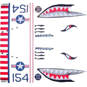 KA Mixer Cover Kit Flying Tiger Shark Plane Decal Sticker Red, White, Navy Blue, and Black, Compatable with All Stand Mixers (Except Mini). Mixer Not Included.
