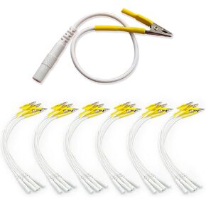 24pcs TENS Wire Cable Clip - BesCable Electrode Leader Wires with Alligator Clips for TENS Unit Physiotherapy Machine - 2.0mm Pin Female to Alligator Clip Cable Cord