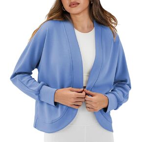 سترة نسائية Airy Essential مقصوصة من الشرنقة وأكمام طويلة مفتوحة من الأمام ملابس خارجية غير رسمية in Kuwait