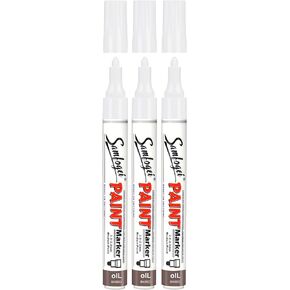 Black Permanent Paint Pens,3 Pack Single Color Oil Based Paint Markers, Medium Tip Marker Pen,Quick Drying & Waterproof For Rock Painting, Plastic,Metal,Mugs,Wood,Glass,DIY Craft