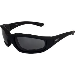 Global Vision Kickback Foam Padded Motorcycle Riding Sunglasses ATV Smoked Lens & Free Pouch