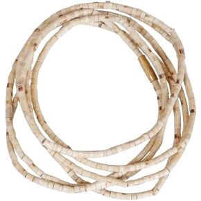 Tulsi Kanthi Mala Original - 3 Round Brown Wooden Mala (Triple Layer) for Neck Wearing, Regular, Beige in Saudi Arabia