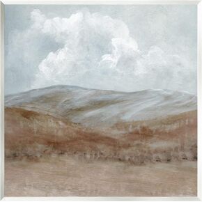 Stupell Industries Puffy Clouds Over Mountain Peaks Rural Country Grassland Wood Wall Art, Design By Carol Robinson