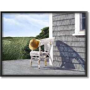 Stupell Industries Seaside Porch Landscape Rural Grassland Hills Framed Wall Art, Design By Tom Mielko