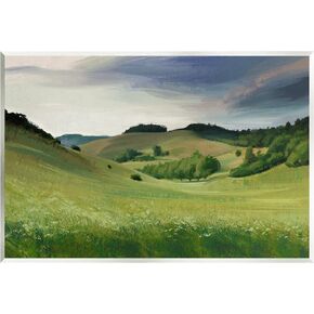 Stupell Industries Rolling Country Hills Green Rural Meadow Fields Wood Wall Art, Design By Ziwei Li
