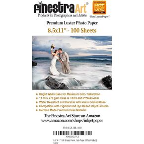 8.5" X 11" Premium Luster Inkjet Photo Paper - 100 Sheets