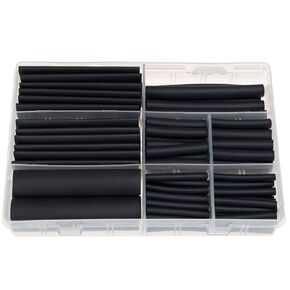 104PCS 4 6 8 12 16 20 mm 4:1 Heat Shrink Tubing Double-Wall Adhesive Lined Wrap Tube Assortment Kit Black