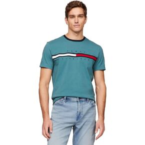 TOMMY HILFIGER Men's Regular Fit Flag Embroidered Crew Neck T-Shirt 2024 Collection
