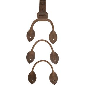 Hide & Groom, Set of 3 Button End Attachments for Suspenders, Ideal for Groomsmen, Best Men, Bachelors, Wedding Ceremonies, Dinner Parties, Full Grain Leather, Handmade, Bourbon Brown