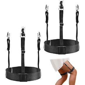 Shirt Stays for Men Adjustable Elastic Shirt Garter Shirts Holder with Non-slip Locking Clamps Shirt Holders For Women