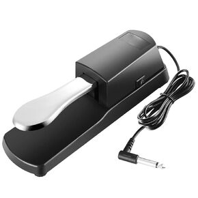 Universal Sustain Pedal with Piano Style Action for MIDI Keyboards, Digital Pianos Yamaha, Roland, Korg, Behringer, Moog and More 1/4'' (6.35mm) Input Plug