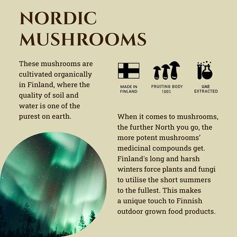 Ecodrop Organic Shiitake Mushroom (Lentinula Edodes) - Double Extract Liquid Tincture, 50ml - EU & Soil Association - Organic Certified - Manufactured in Finland in Saudi Arabia