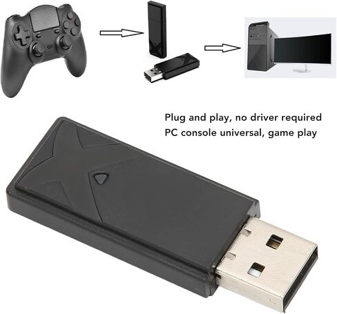 ASHATA Wireless Controller Adapter for PS4, Wireless Bluetooth Controller USB Adapter for PS4 PC Host Plug and Play, Small and Portable in Saudi Arabia