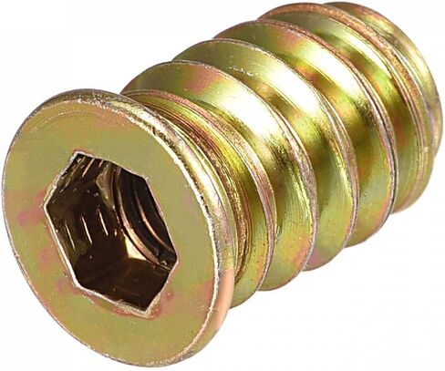 uxcell M10x25mm Threaded Inserts for Wood Hex Socket Drive Furniture Screw-in Nut 24pcs in Saudi Arabia