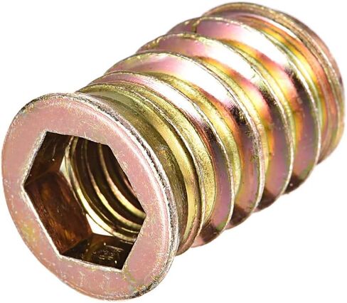 uxcell M10x25mm Threaded Inserts for Wood Hex Socket Drive Furniture Screw-in Nut 24pcs in Saudi Arabia