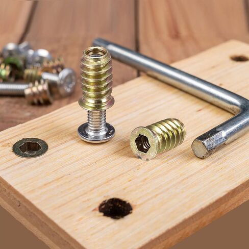 uxcell M10x25mm Threaded Inserts for Wood Hex Socket Drive Furniture Screw-in Nut 24pcs in Saudi Arabia