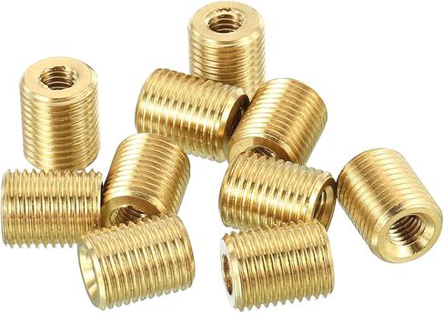 PATIKIL M10 to M5 Fine Thread Adapter Reducer Thread Reducing Nuts Insert, 5 Pack 12mm Threaded Hollow Tube Adapter Brass Coupler Connector Pipe Fitting in Saudi Arabia