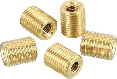 PATIKIL M10 to M5 Fine Thread Adapter Reducer Thread Reducing Nuts Insert, 5 Pack 12mm Threaded Hollow Tube Adapter Brass Coupler Connector Pipe Fitting in Saudi Arabia