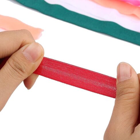 10 Yards Fold Over Elastic Stretch, Braided Elastic Ribbon for Hair Ties Headbands, Available in Various of Colours (Beige, 5/8in) in Saudi Arabia