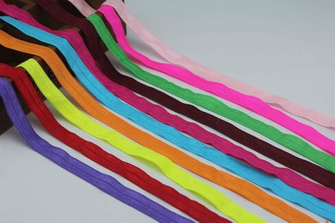 10 Yards Fold Over Elastic Stretch, Braided Elastic Ribbon for Hair Ties Headbands, Available in Various of Colours (Beige, 5/8in) in Saudi Arabia