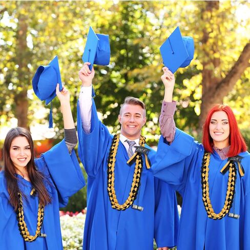 Geyee Graduation Leis 2024 مع قلم حامل المال أضف وشاح التخرج الخاص بك من فئة 2024 Ribbon Lei Braided Gold Necklace لمستلزمات حفلات التخرج بالمدرسة الثانوية، 47.2 بوصة in Saudi Arabia